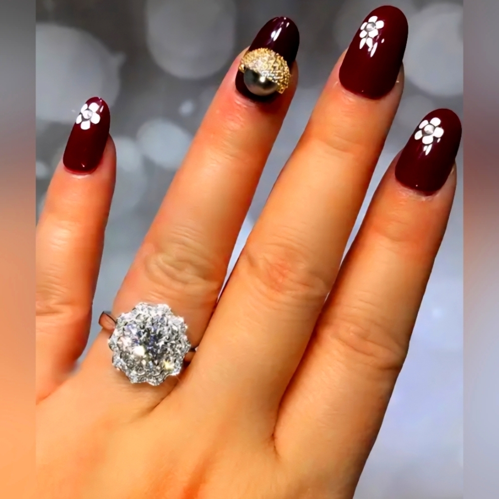 Elegant Silver CZ 1Ct Ring